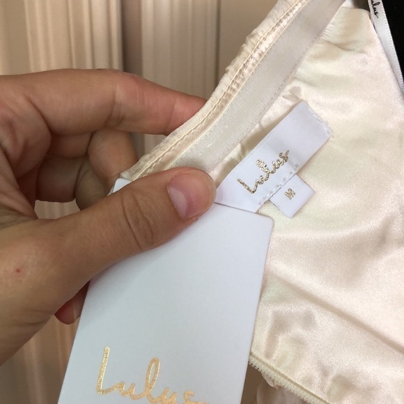 LULU'S Met Your Match Cream Strapless Ruched Maxi Dress NWT - Picture 6 of 6